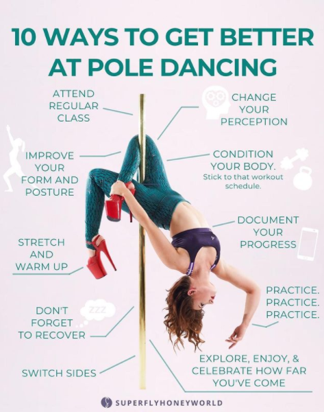 10 Ways to Get Better at Pole Dancing - Super Fly Honey Sticky