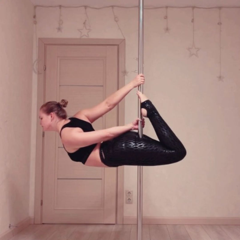 pole dancer in sfh sticky fishnet leggings in midnight black