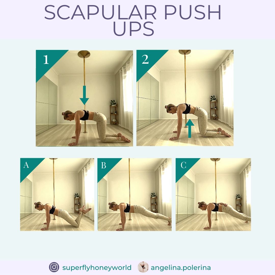 Pole Fitness Exercise: Scapular Push Ups