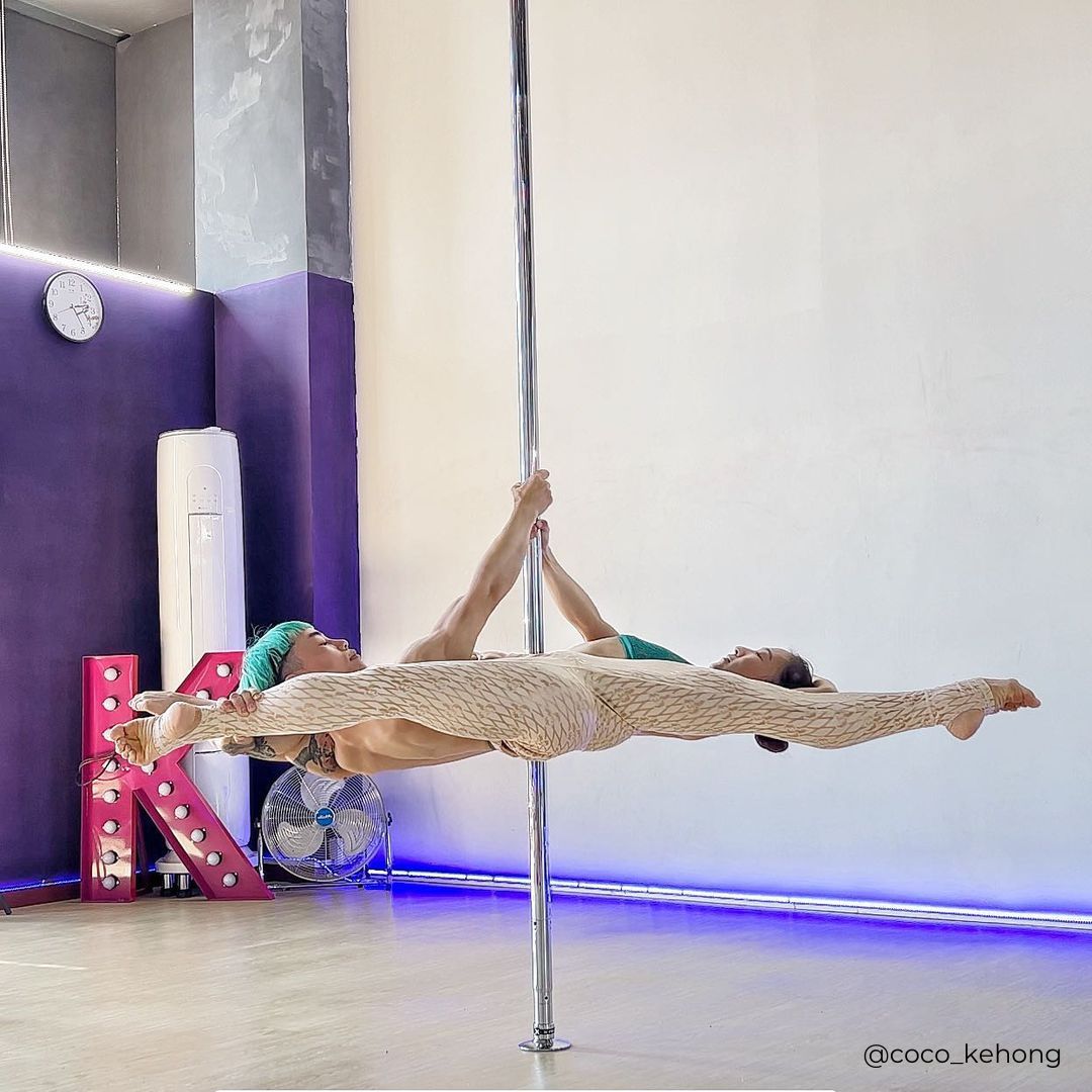 pole dancers in sticky fishnet leggings in ivory
