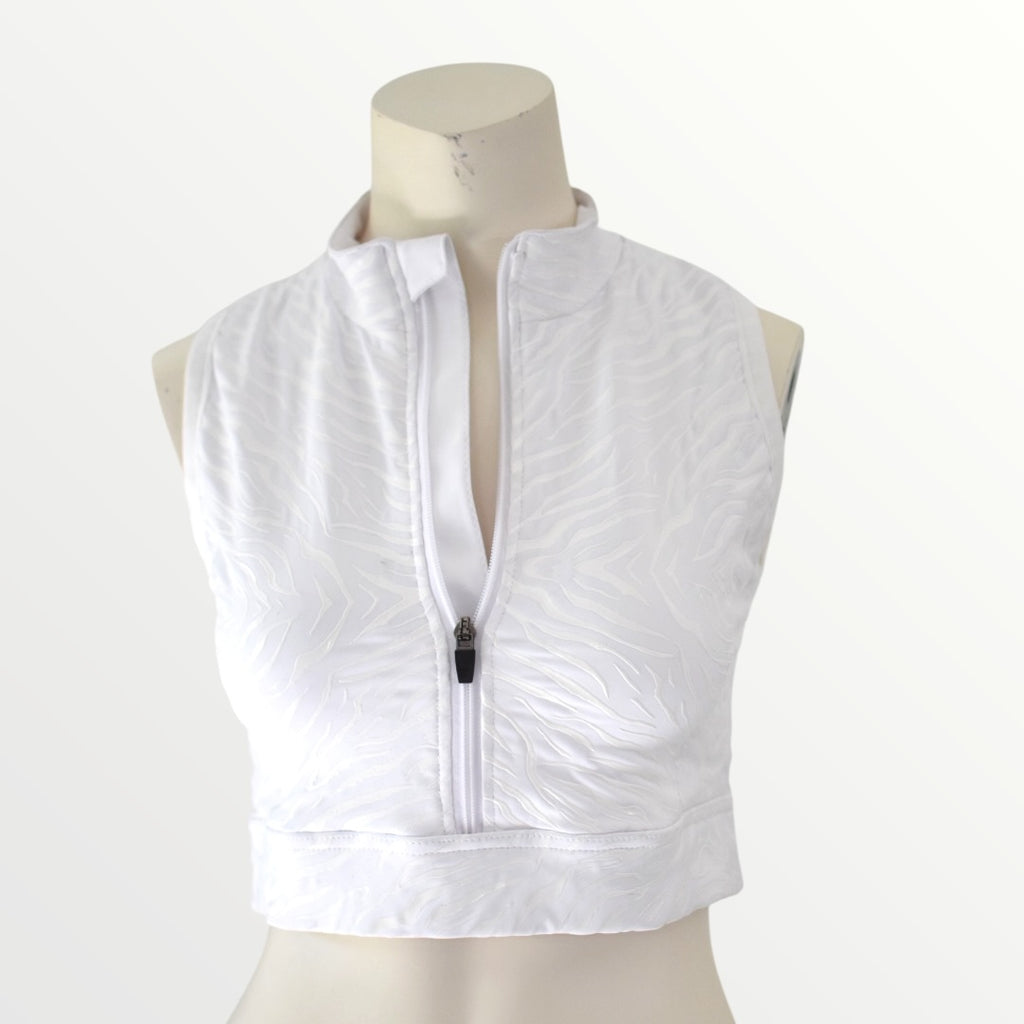 Crest Zip Crop - Cloud Dance - Liquid Zebra