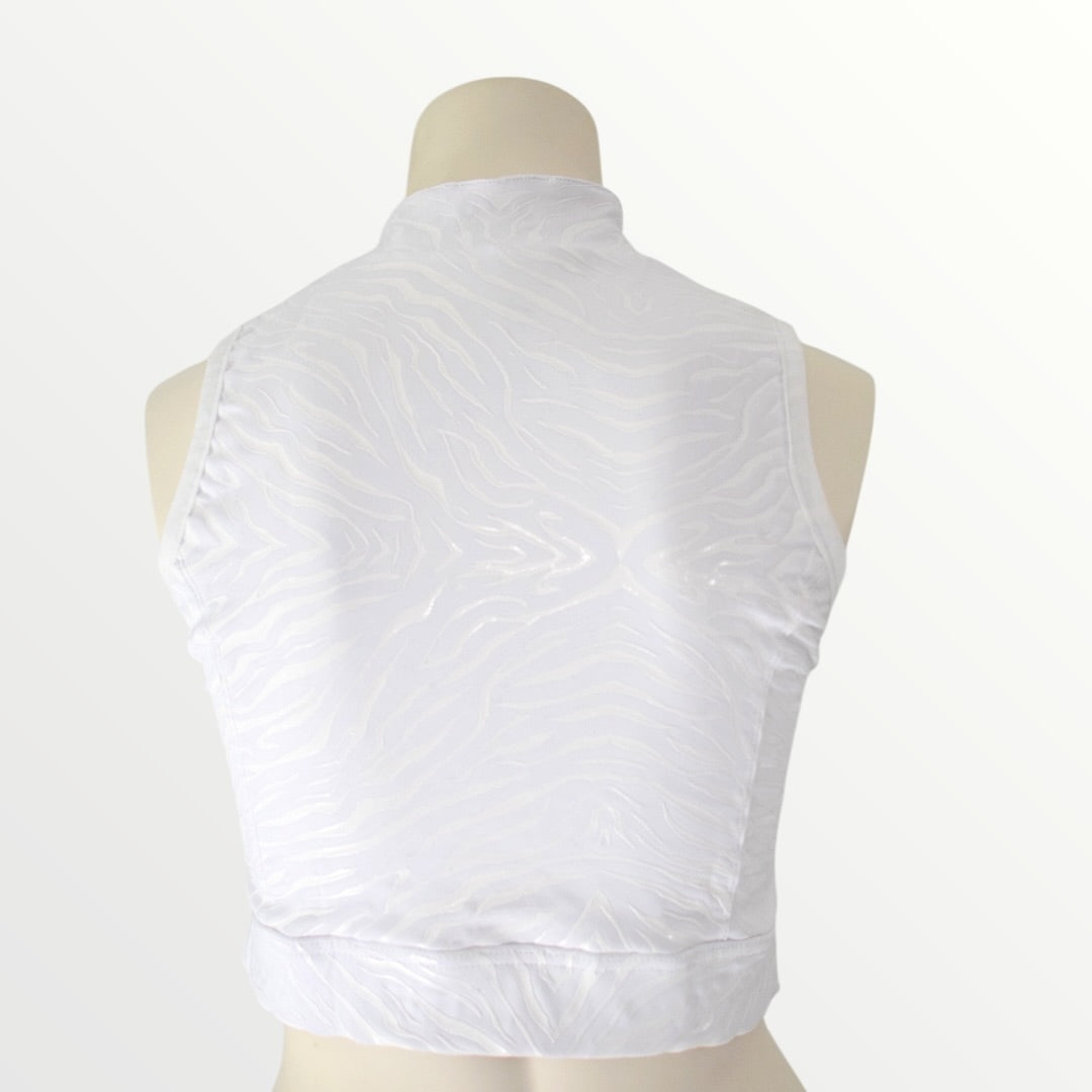 Crest Zip Crop - Cloud Dance - Liquid Zebra