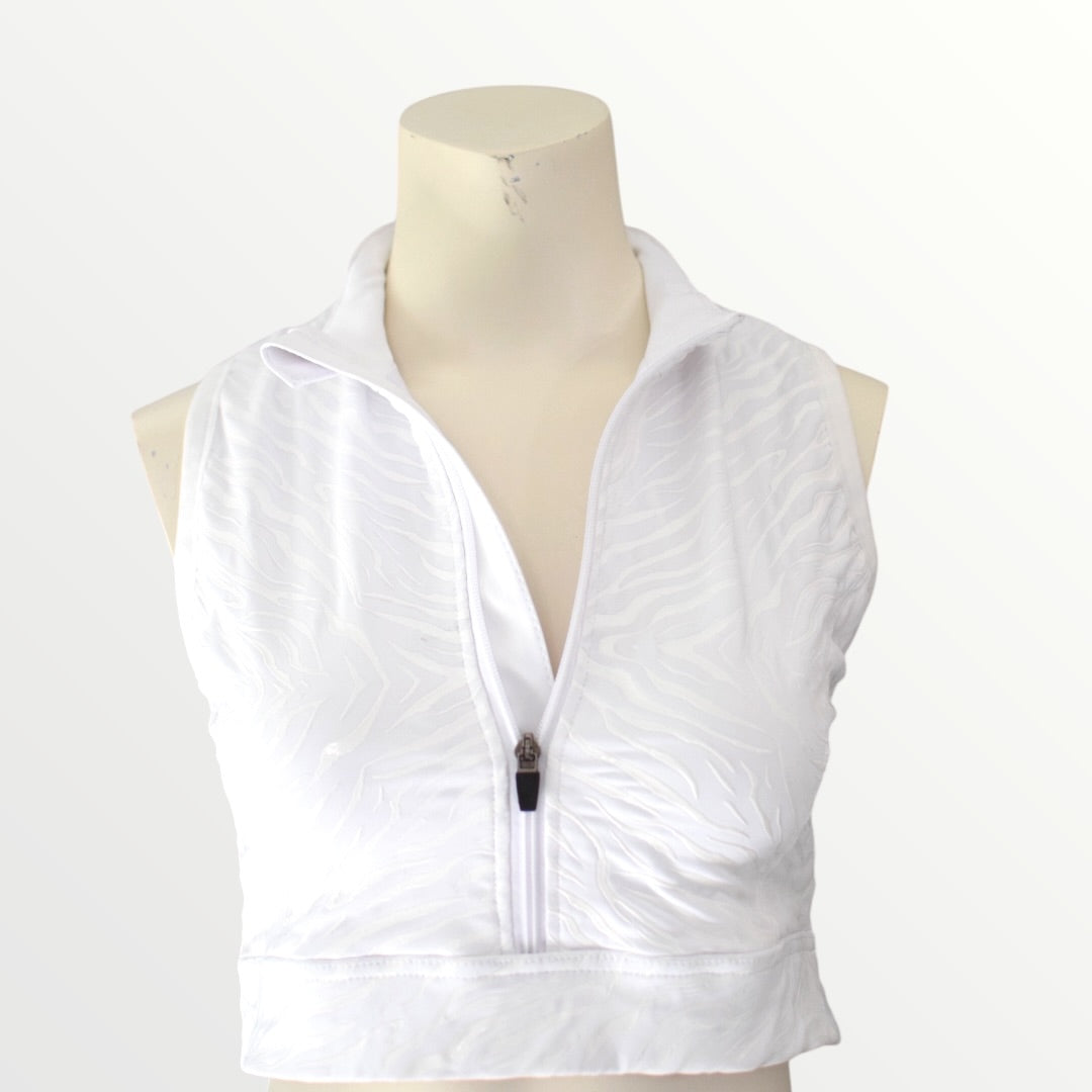 Crest Zip Crop - Cloud Dance - Liquid Zebra