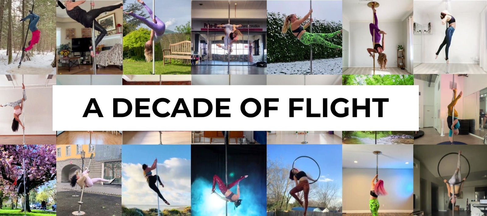 pole dancers in sticky pole wear leggings celebration sfh's 10 year anniversary decade of flight