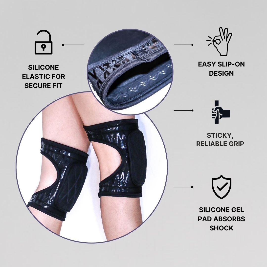 pole wear sticky knee pads infographics