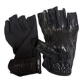 Sticky Grip Gloves in Midnight Black Fishnet, fingerless with silicone grip palm and adjustable wrist strap