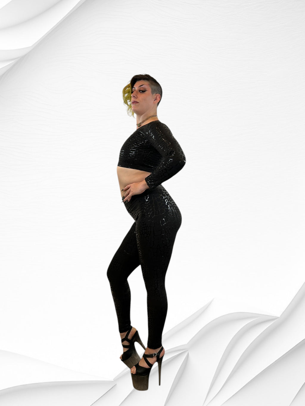 Canopy Ankle Leggings - Obsidian - Apex Crocodile
