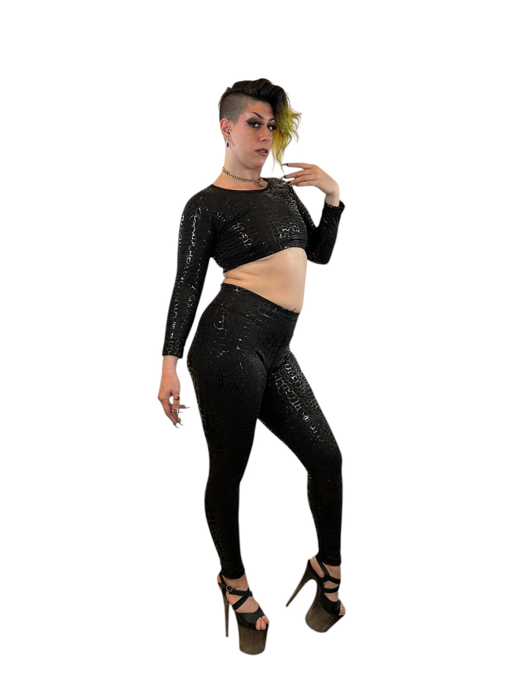 Canopy Ankle Leggings - Obsidian - Apex Crocodile