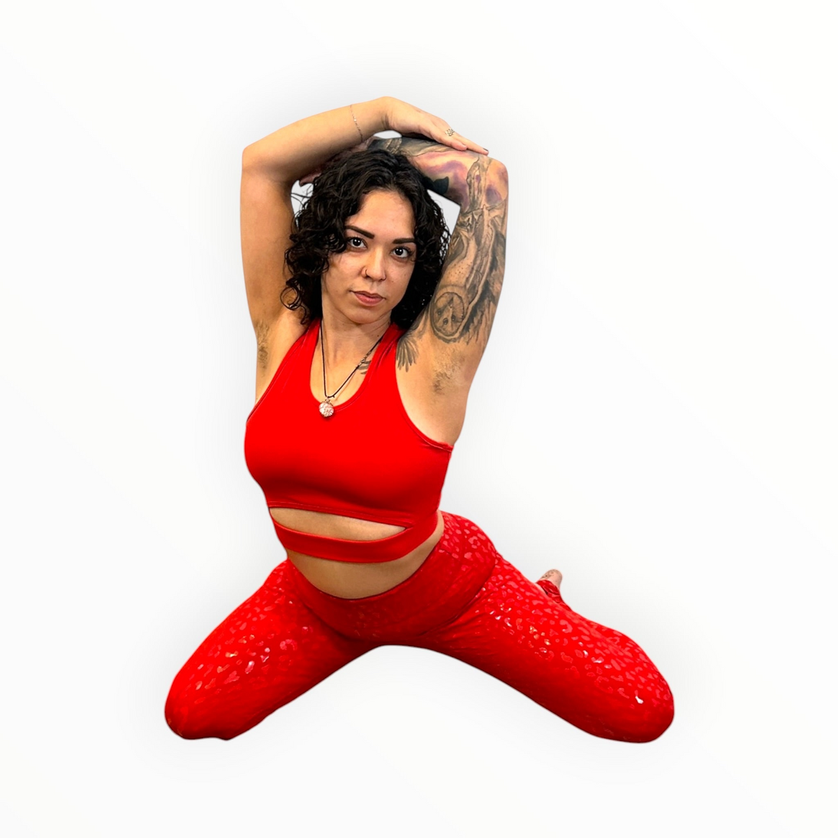 Canopy Anchor grip pole leggings with stirrup in Lava Flow leopard print