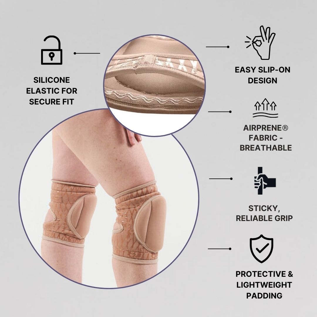 pole wear sticky knee pads infographics