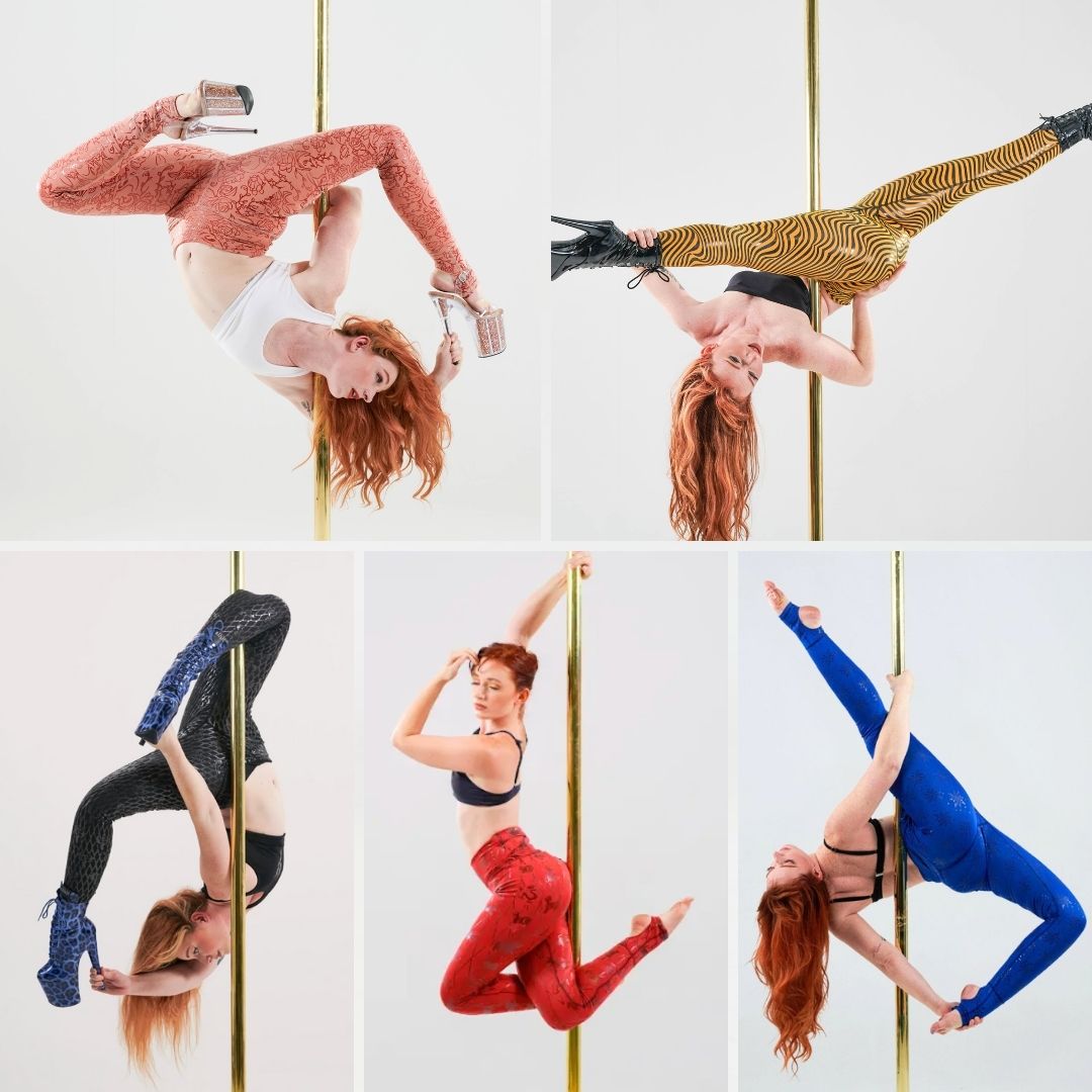 pole dancers in sticky leggings 