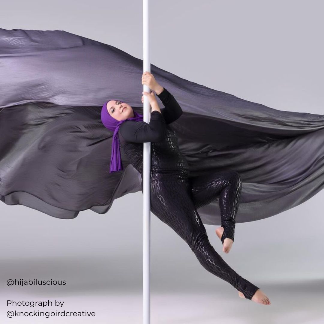 pole dancer in sfh sticky fishnet leggings in midnight black