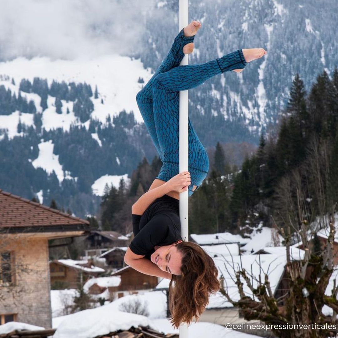 pole dancer in sfh sticky fishnet leggings in blue sea