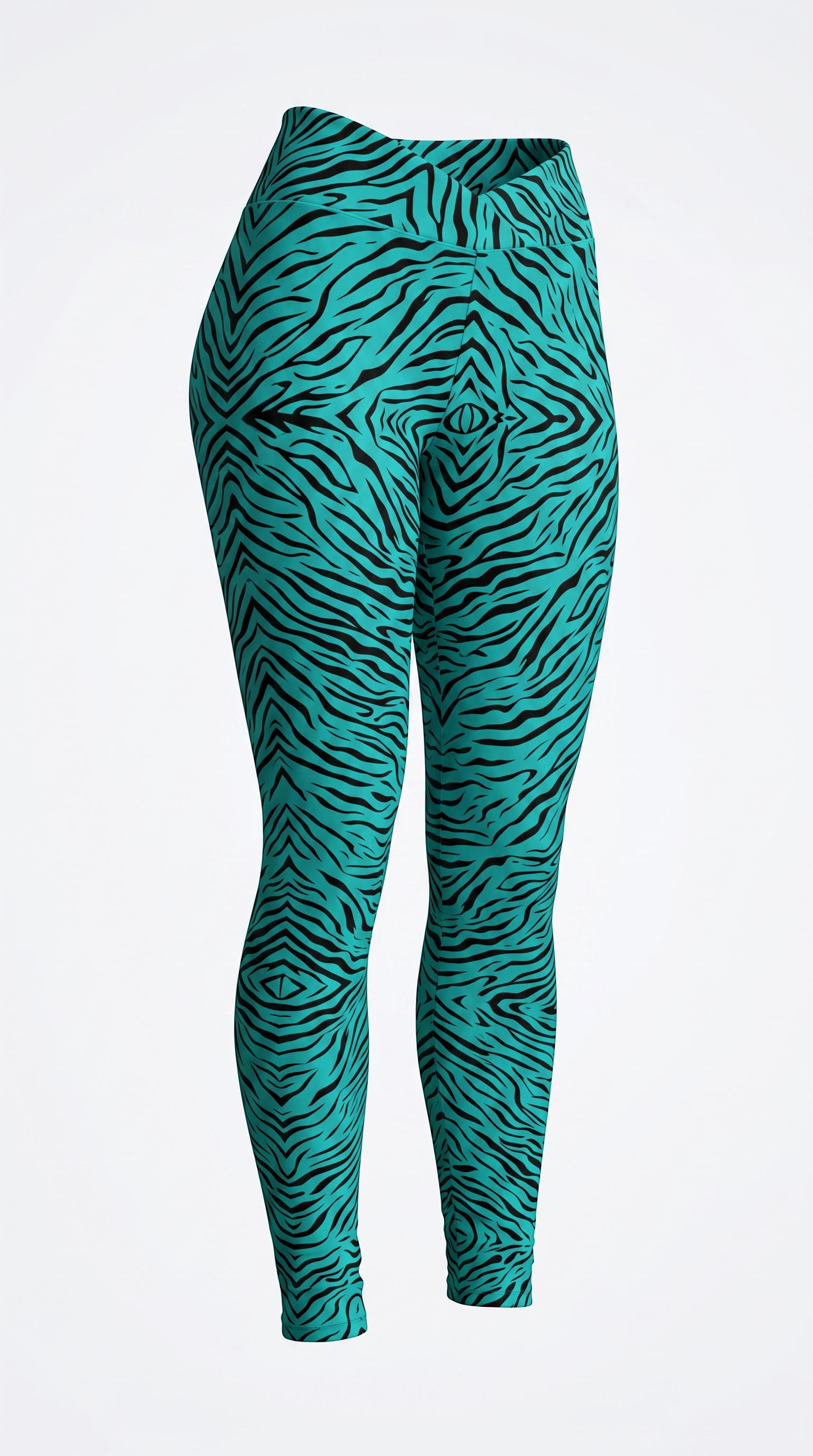 Siren Ankle grip pole leggings, no stirrup, in Alexandrite liquid zebra print