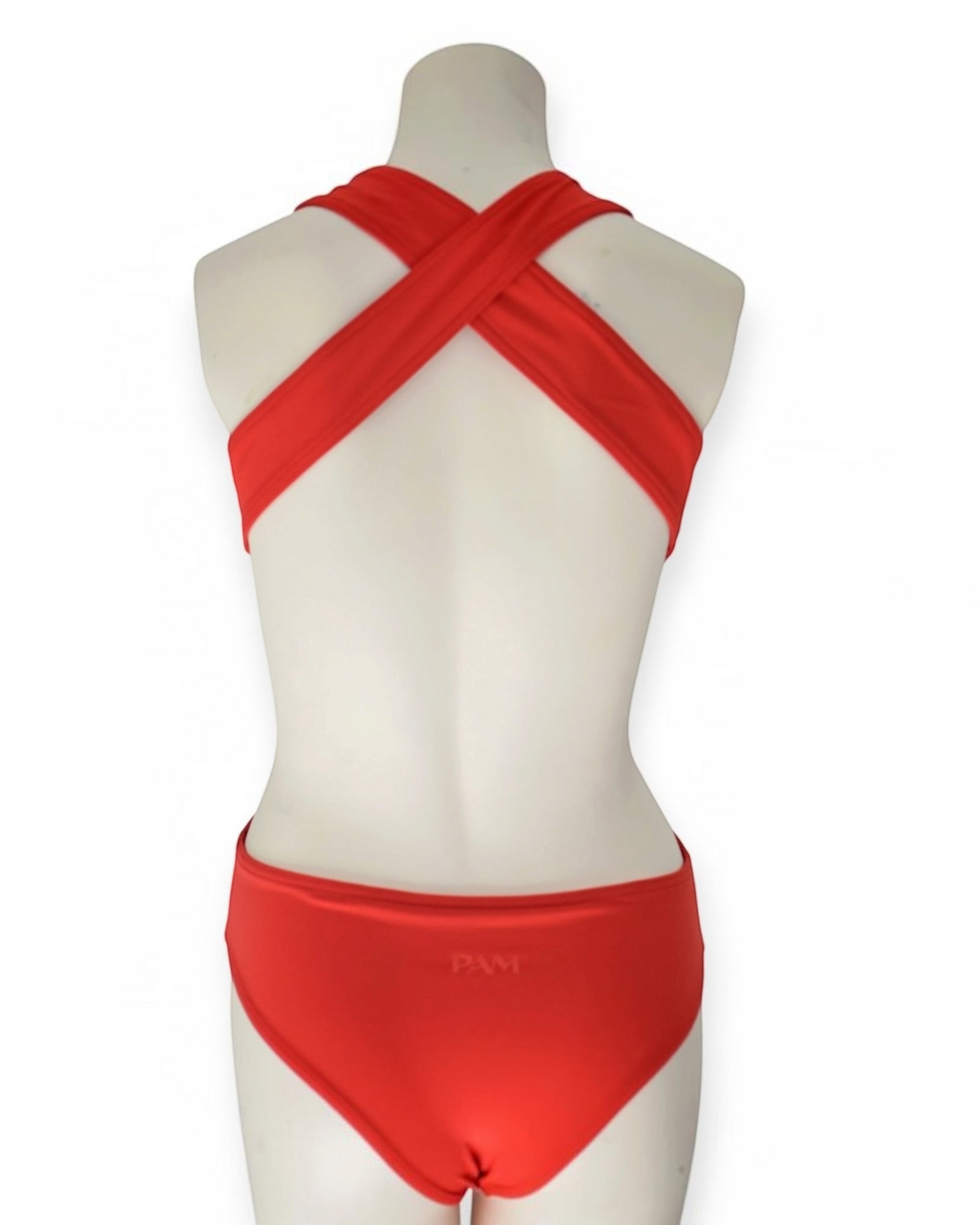 V front red performance bodysuit with full seat coverage