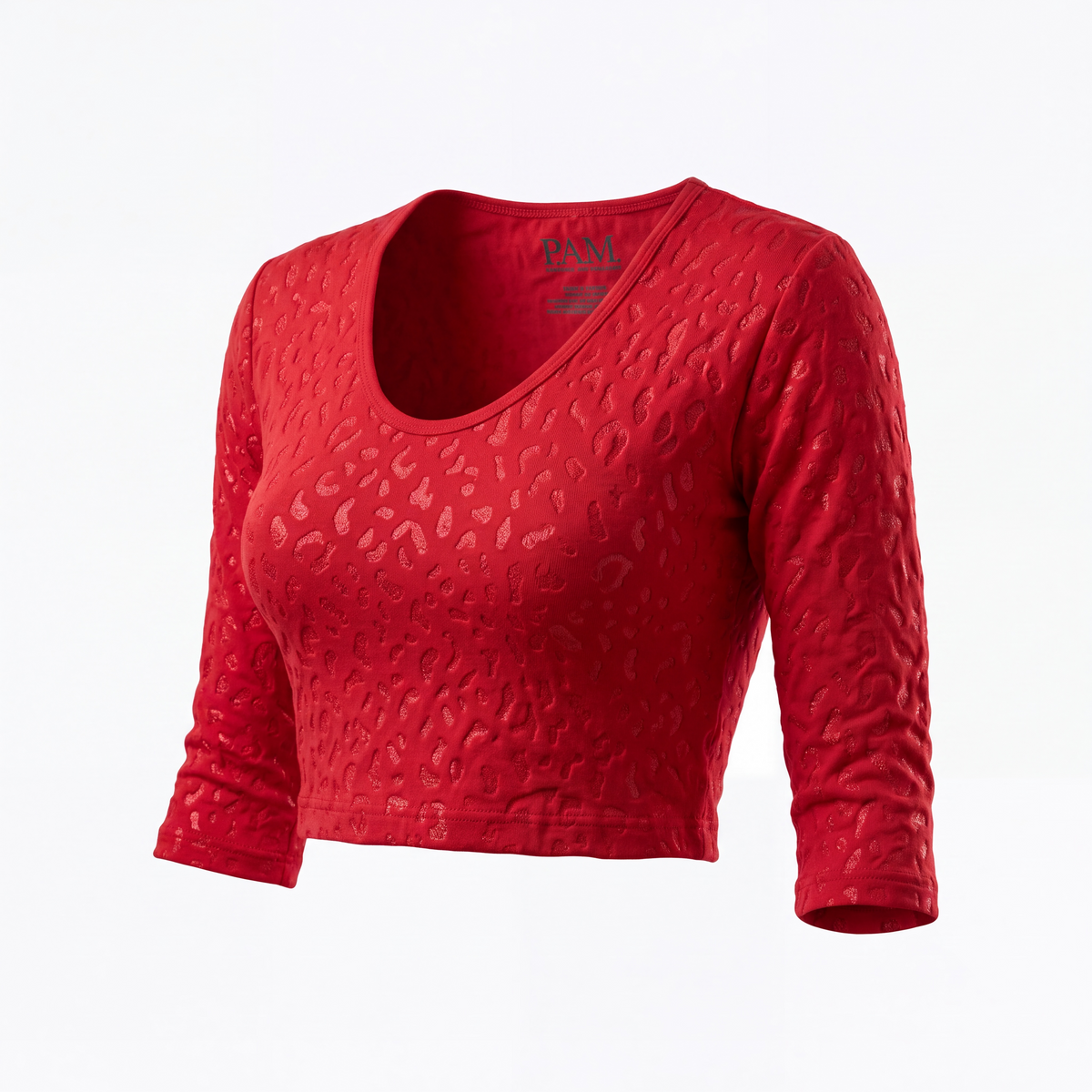Super Fly Honey Prowl Top, leopard print grip top in Lava Flow for pole dance