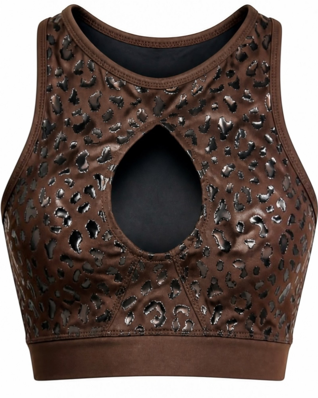 Super Fly Honey Eclipse leopard print grip sports bra for pole dance