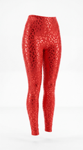 Canopy Ankle grip pole leggings, no stirrup, in Lava Flow leopard print