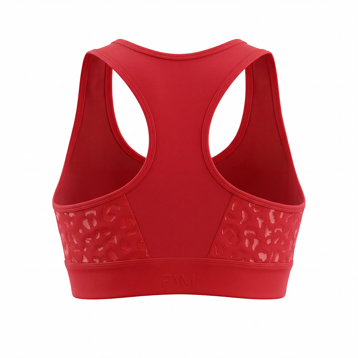 Full bust pole sports bra with silicone grip band and side panels, sized by band