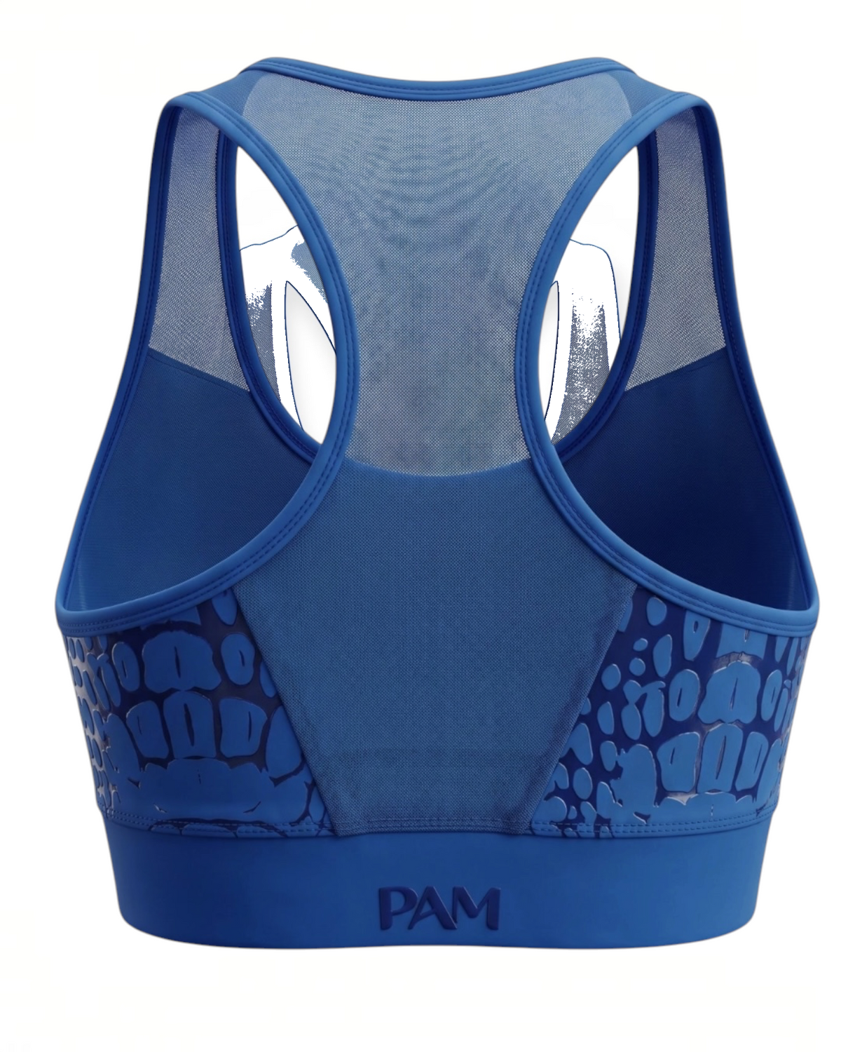 Croc print pole sports bra with a silicone grip band that doesn't travel