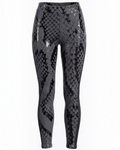 Super Fly Honey Pulse Ankle grip leggings in charcoal snake print