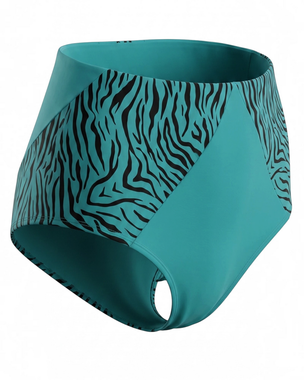High rise teal pole shorts with full seat coverage