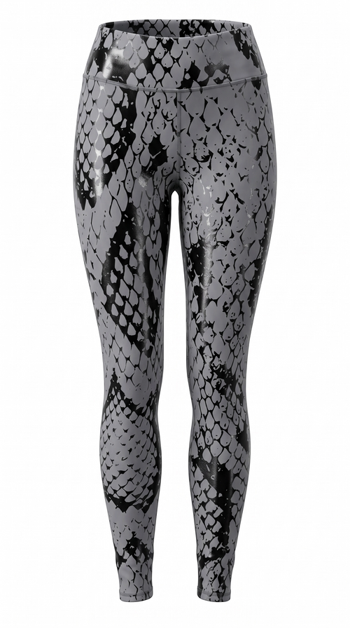Canopy Anchor grip pole leggings with stirrup in Storm Charcoal snakeskin print