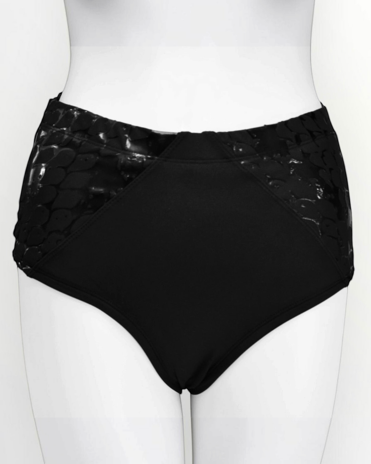 High rise black pole shorts with full seat coverage
