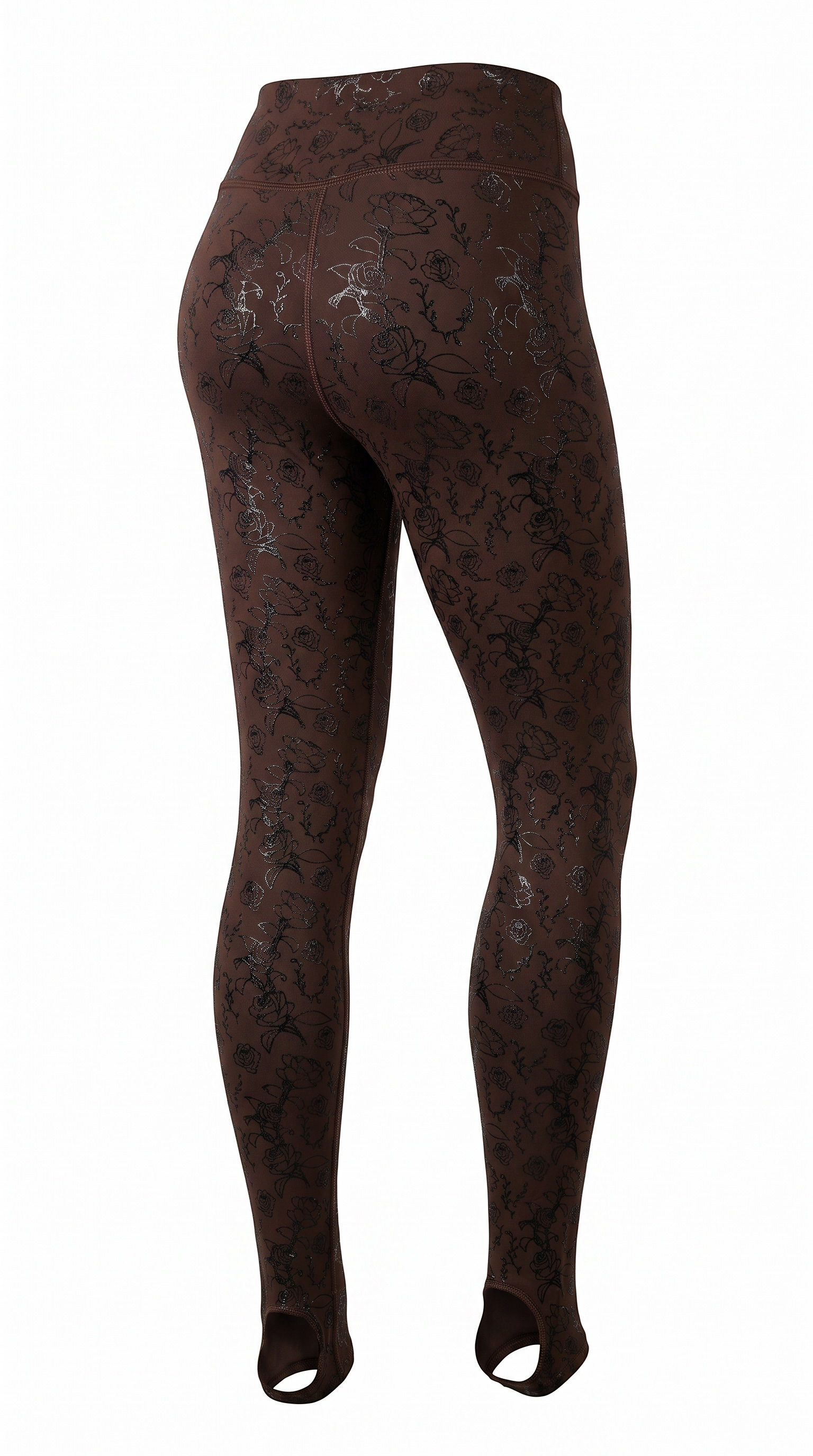 Siren grip pole leggings in Coffee Bean shadow bloom floral print