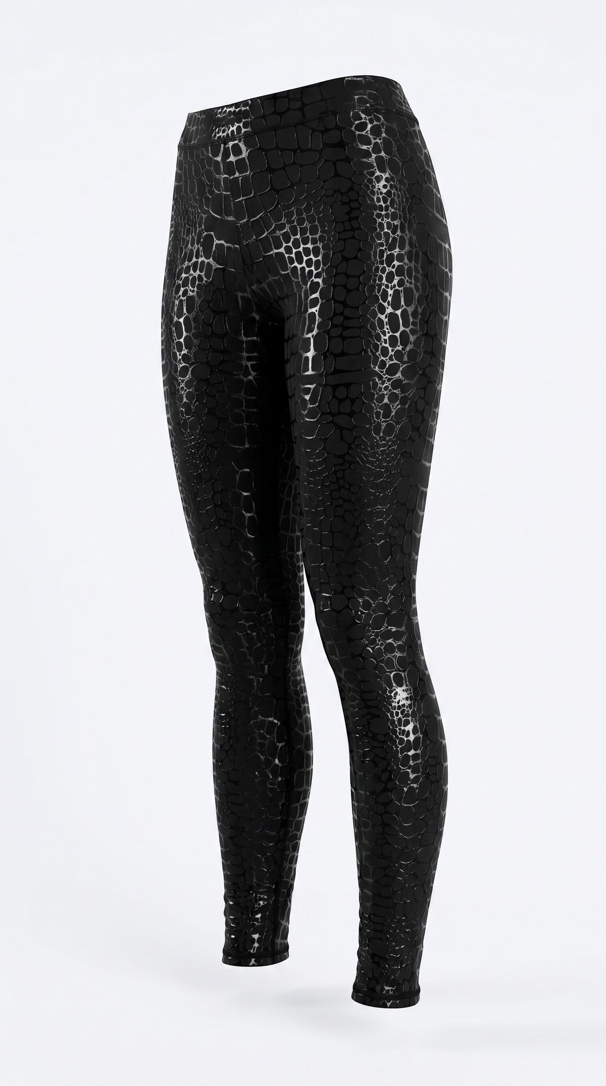 Siren grip pole leggings in Obsidian crocodile print