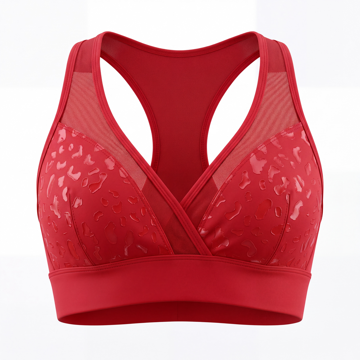 Super Fly Honey Stealth Sports Bra, leopard print grip bra in Lava Flow for pole dance