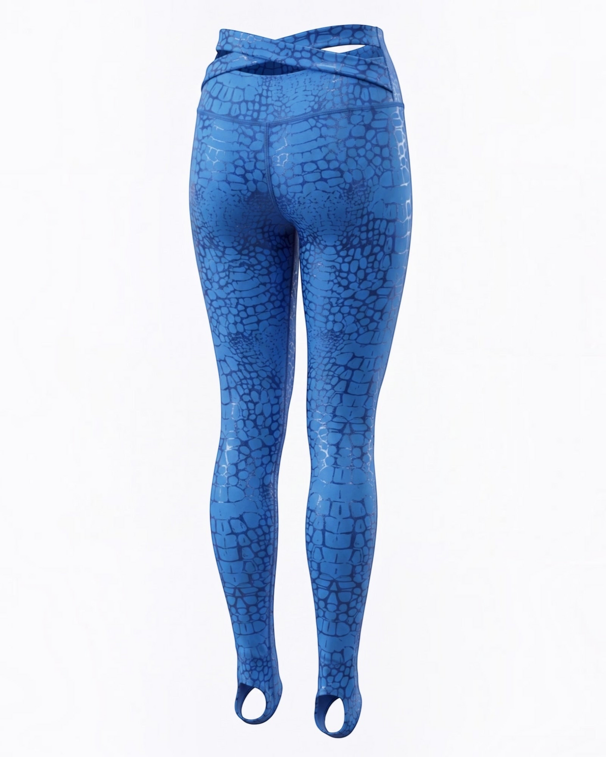Croc print sticky leggings with back waistband straps that stop rolling