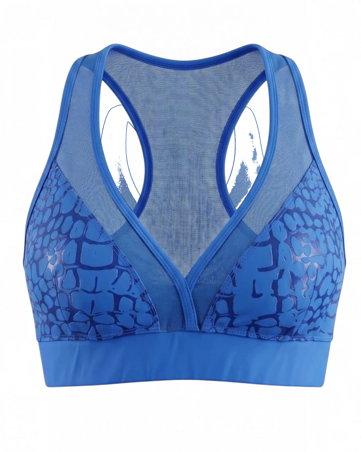 Super Fly Honey Stealth grip sports bra in Abyss croc print for pole
