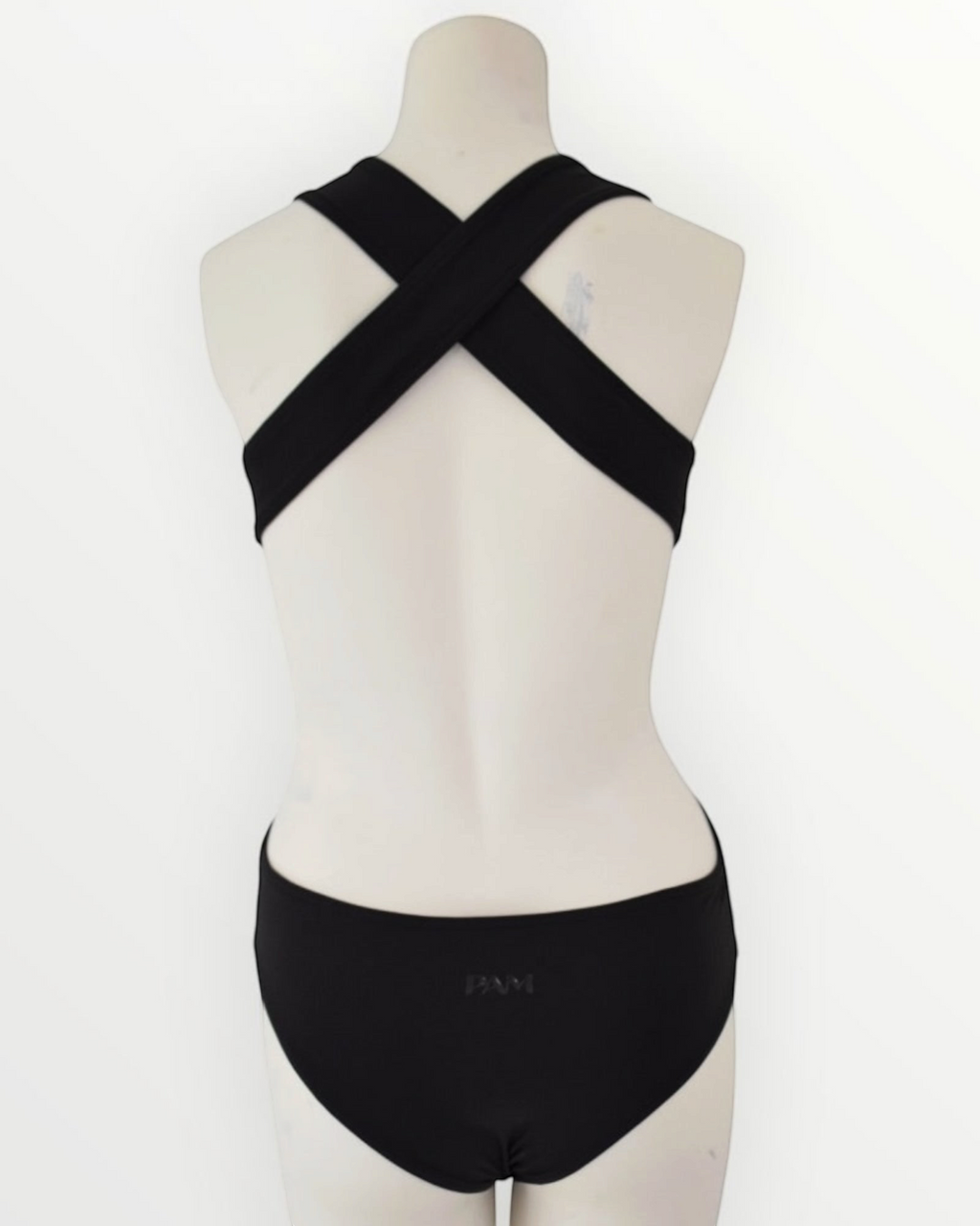 Black dance bodysuit for pole floorwork, built to slide not stick