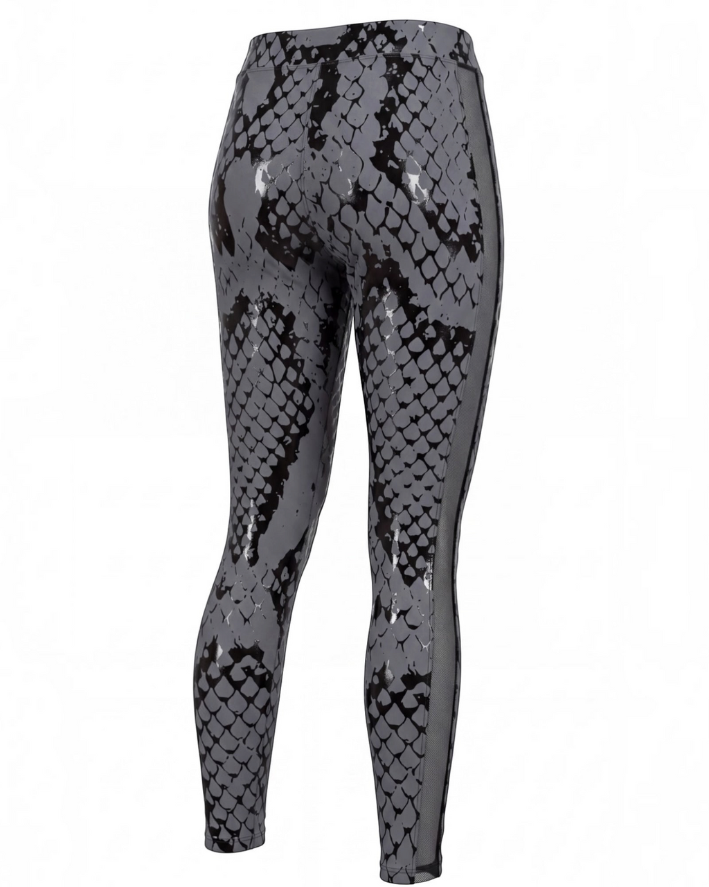 Pole leggings with straight waistband and breathable mesh side panels