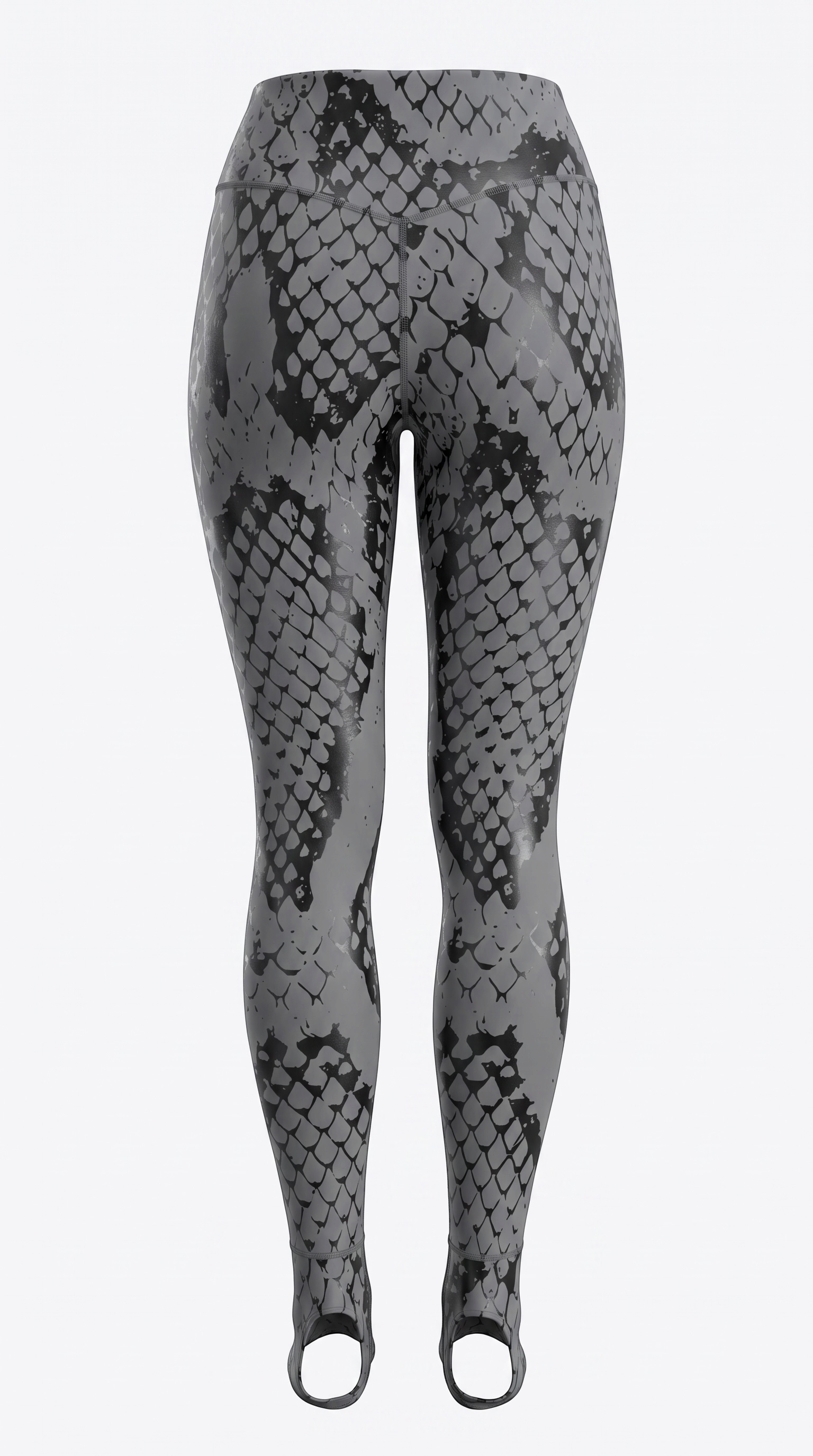 Canopy Anchor grip pole leggings with stirrup in Storm Charcoal snakeskin print