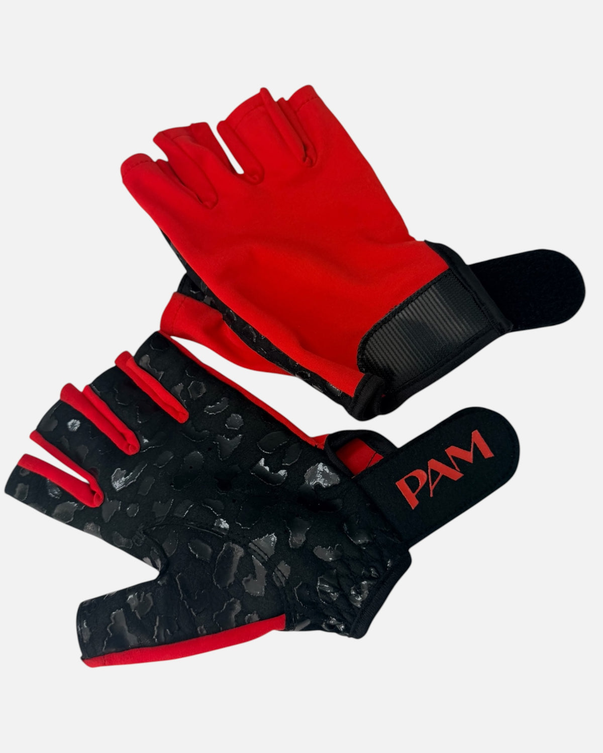 Leopard print pole gloves, fingerless with silicone grip palm