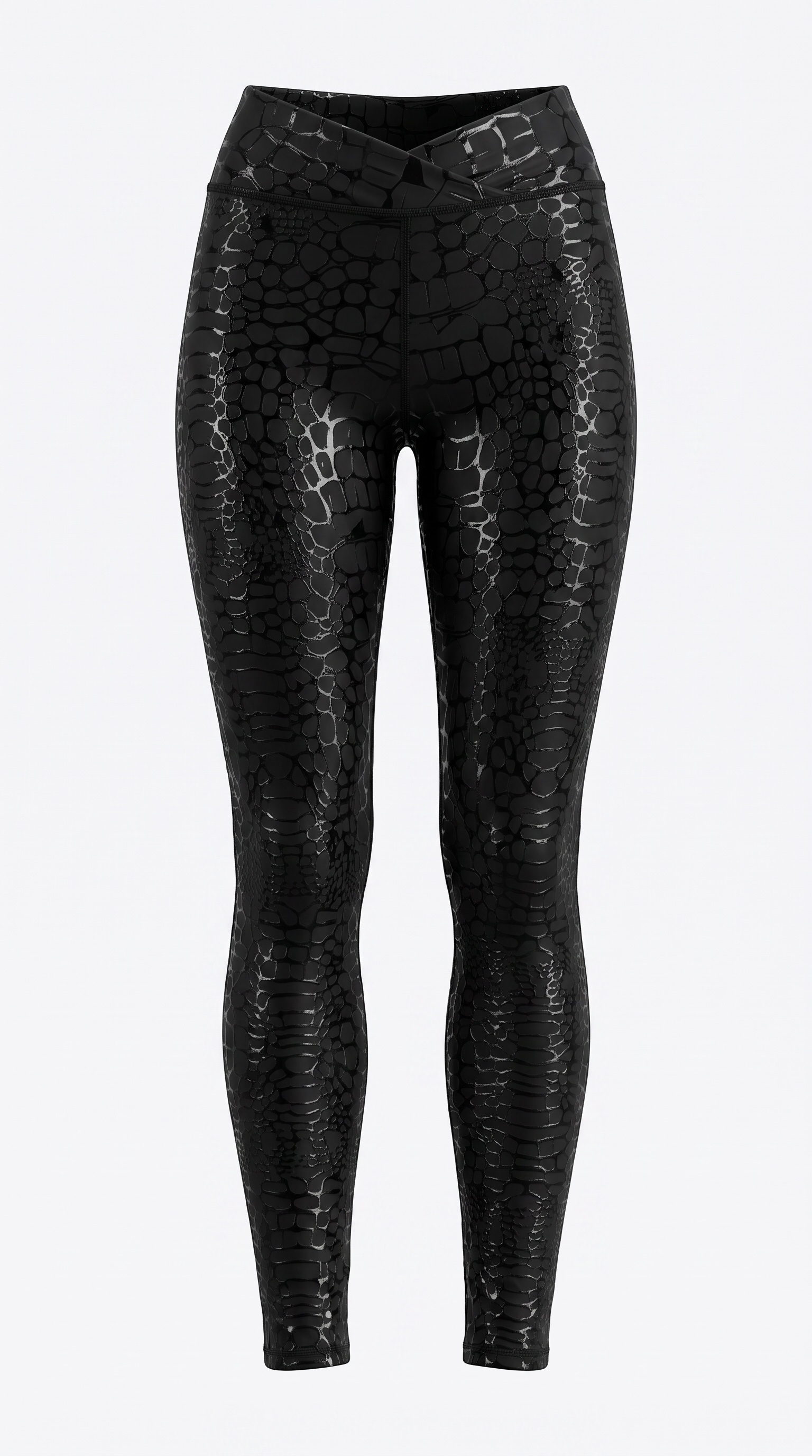 Siren grip pole leggings in Obsidian crocodile print