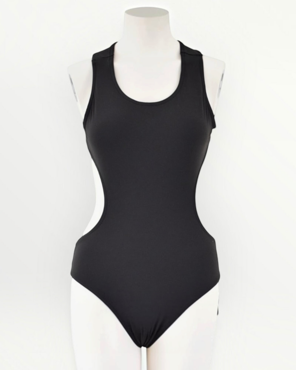 Super Fly Honey Siren Bodysuit in black, non grip dance bodysuit with V cut front