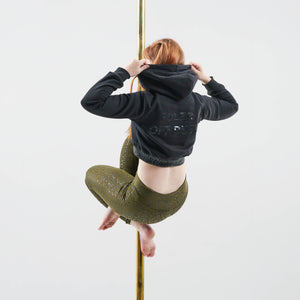 pole dancer in sfh cropped hoodie in cotton fleece