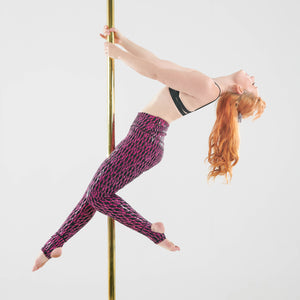 pole dancer in sfh sticky fishnet leggings in black pink