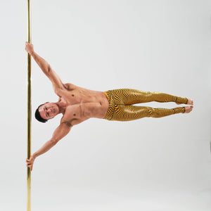 pole dancer in sticky hypnotic in mustard