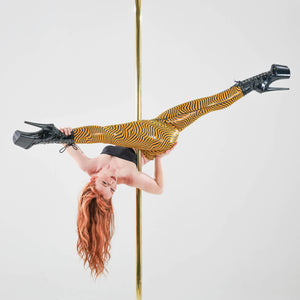 pole dancer in sticky hypnotic in mustard