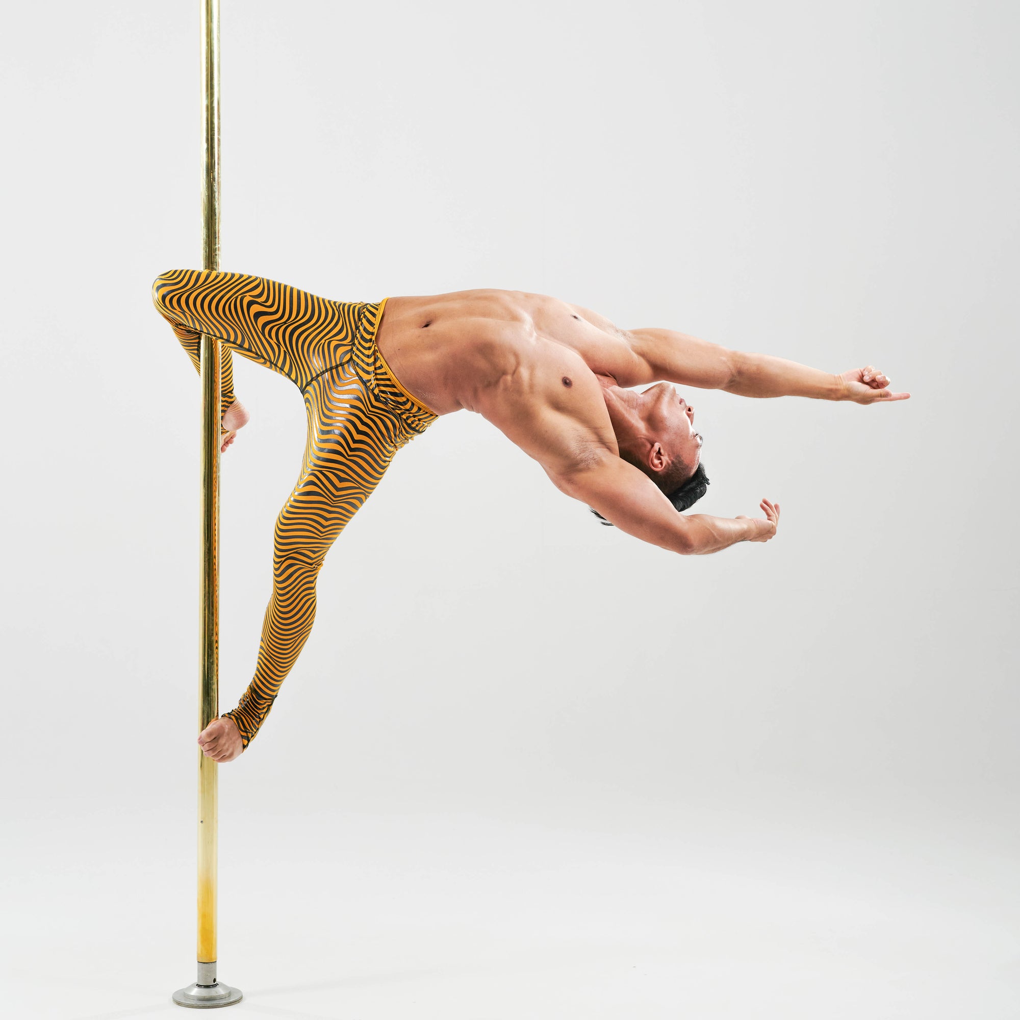 pole dancer in sticky hypnotic in mustard