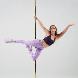 pole dancer in sticky evil eye in amethyst